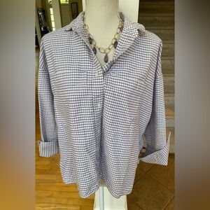 Everlane Lavender Gingham  Boxy Oxford Button Down Shirt